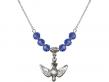  Holy Spirit Medal Birthstone Necklace Available in 15 Colors 