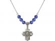  Communion/5-Way Medal Birthstone Necklace Available in 15 Colors 