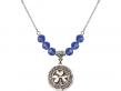  Shamrock w/Celtic Border Medal Birthstone Necklace Available in 15 Colors 