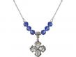  4-Way Medal Birthstone Necklace Available in 15 Colors 