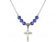  Cross on Cross Medal Birthstone Necklace Available in 15 Colors 