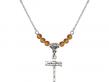  Nail Cross Medal Birthstone Necklace Available in 15 Colors 