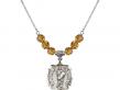  St. Florian Medal Birthstone Necklace Available in 15 Colors 