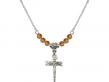  Nail Crucifix Medal Birthstone Necklace Available in 15 Colors 