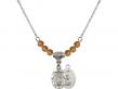  O/L of Guadalupe Medal Birthstone Necklace Available in 15 Colors 