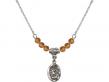  St. Michael the Archangel Birthstone Necklace Available in 15 Colors 