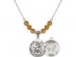  St. Michael/National Guard Medal Birthstone Necklace Available in 15 Colors 