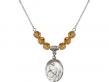  Madonna & Child Medal Birthstone Necklace Available in 15 Colors 