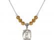  St. Christopher Medal Birthstone Necklace Available in 15 Colors 