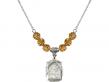  St. Joseph Medal Birthstone Necklace Available in 15 Colors 