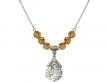  St. Joseph Medal Birthstone Necklace Available in 15 Colors 