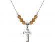  Cross Medal Birthstone Necklace Available in 15 Colors 