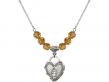  Miraculous Heart Medal Birthstone Necklace Available in 15 Colors 