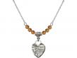  St. Michael Heart Medal Birthstone Necklace Available in 15 Colors 