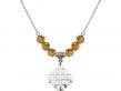  Jerusalem Cross Medal Birthstone Necklace Available in 15 Colors 