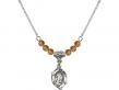  Guardian Angel Medal Birthstone Necklace Available in 15 Colors 