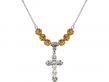  Cross Medal Birthstone Necklace Available in 15 Colors 