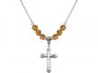  Cross Medal Birthstone Necklace Available in 15 Colors 