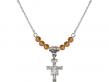  San Damiano Crucifix Medal Birthstone Necklace Available in 15 Colors 